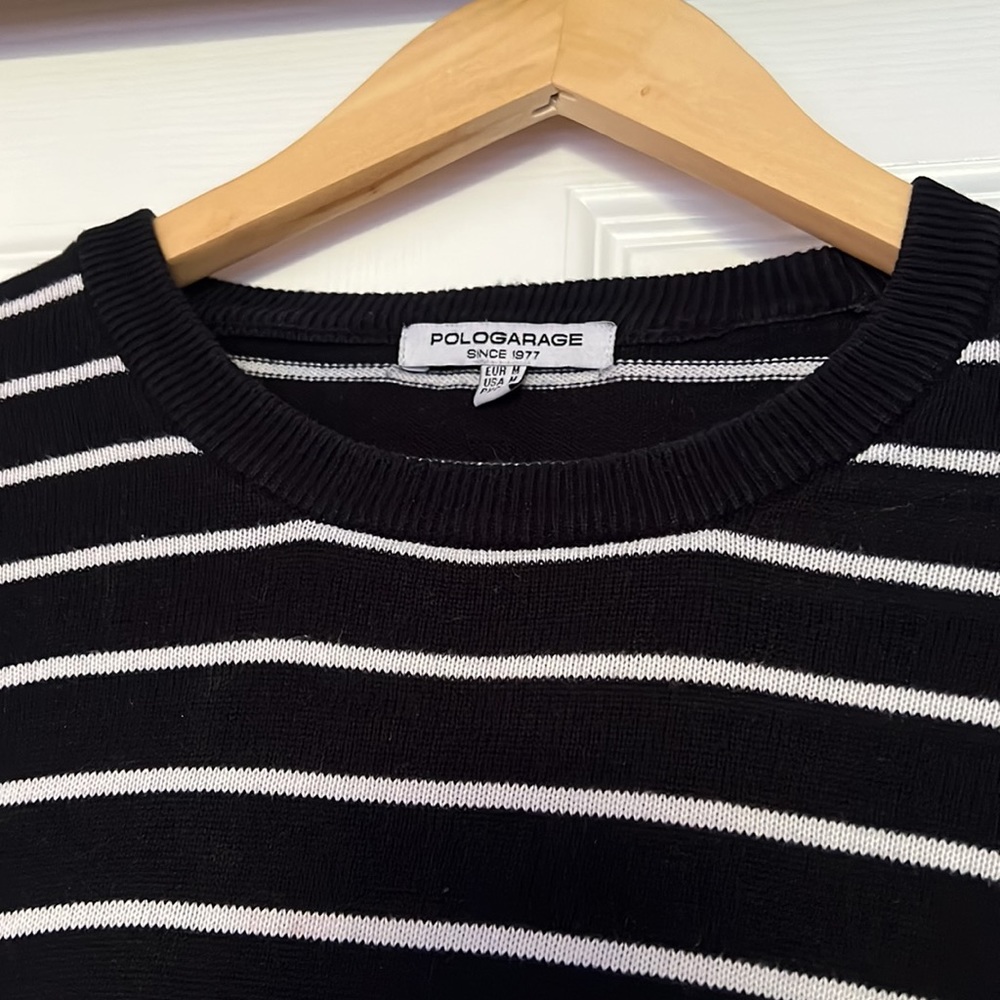 Mens Crewneck Navy blue & white Sweater - Picture 5 of 5